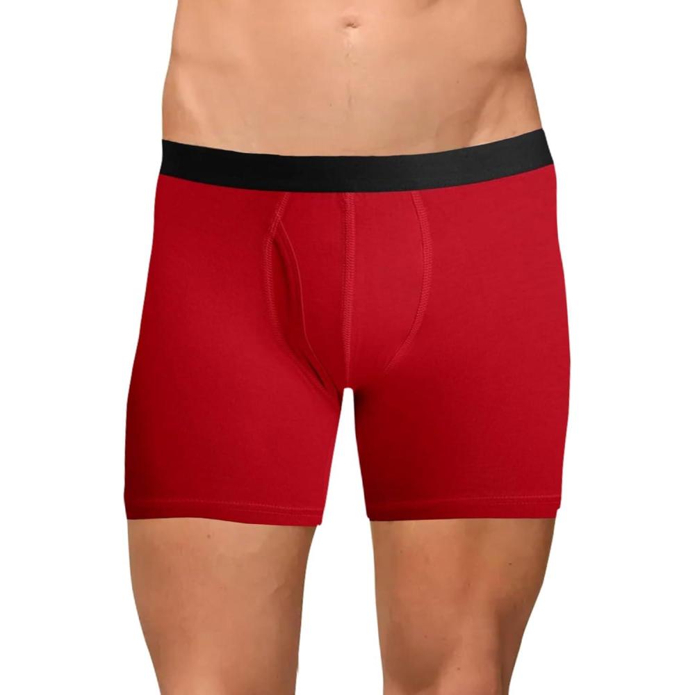 imageMeUndies  Mens Boxer Briefs with Fly  6 Inseam with Breathable and Comfortable Tencel Micro Modal FabricCranberry