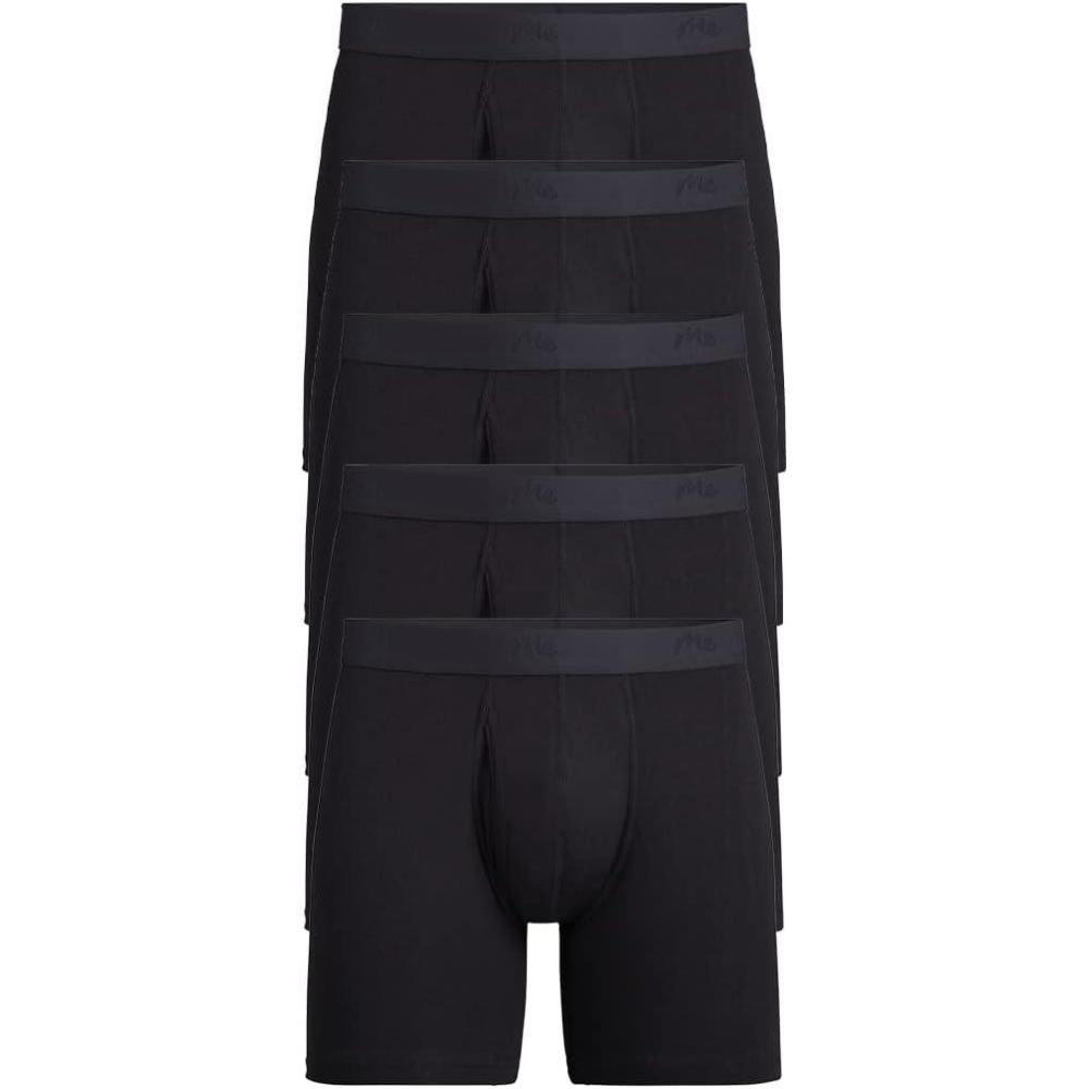 imageMeUndies  Mens Stretch Cotton Boxer Brief with Fly  Mens Underwear  3 Pack  Amazon Exclusive FabricCotton Black 5 Pack