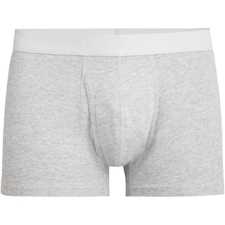 imageMeUndies  Mens Stretch Cotton Underwear Trunks with Fly  Amazon Exclusive FabricHeather Grey