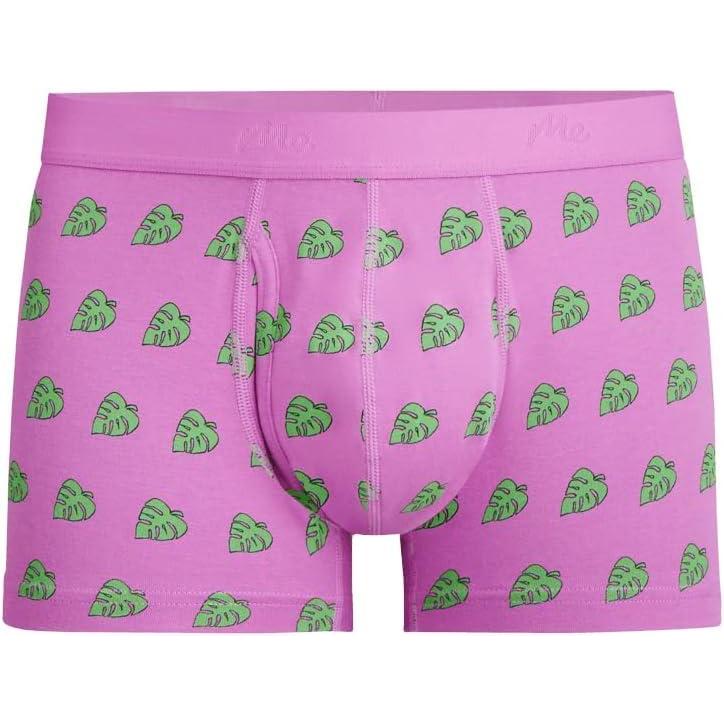 imageMeUndies  Mens Stretch Cotton Underwear Trunks with Fly  Amazon Exclusive FabricMonstera Leaf