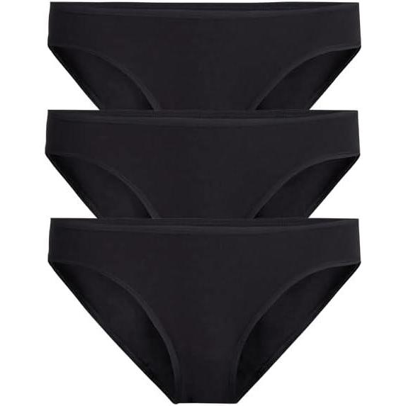 imageMeUndies  Womens Stretch Cotton Bikini  Comfortable Panties  3 Pack  Amazon Exclusive FabricCotton Black 3 Pack