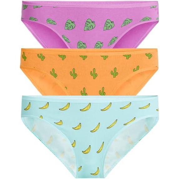 imageMeUndies  Womens Stretch Cotton Bikini  Comfortable Panties  3 Pack  Amazon Exclusive FabricCotton Prints 3 Pack