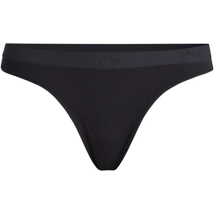 imageMeUndies  Womens Stretch Cotton Mid Rise Thong  Comfortable Panties Amazon Exclusive FabricBlack