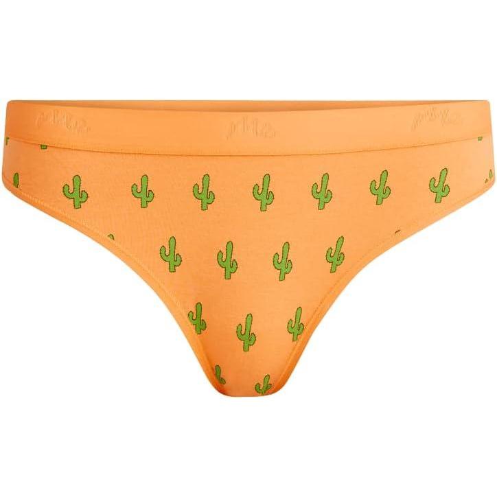 imageMeUndies  Womens Stretch Cotton Mid Rise Thong  Comfortable Panties Amazon Exclusive FabricSaguaro Blossom