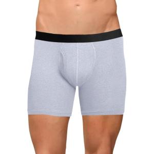MeUndies – Men’s Boxer Briefs with Fly – 6” Inseam with Breathable and Comfortable Tencel Micro Modal Fabric(Heather Grey)