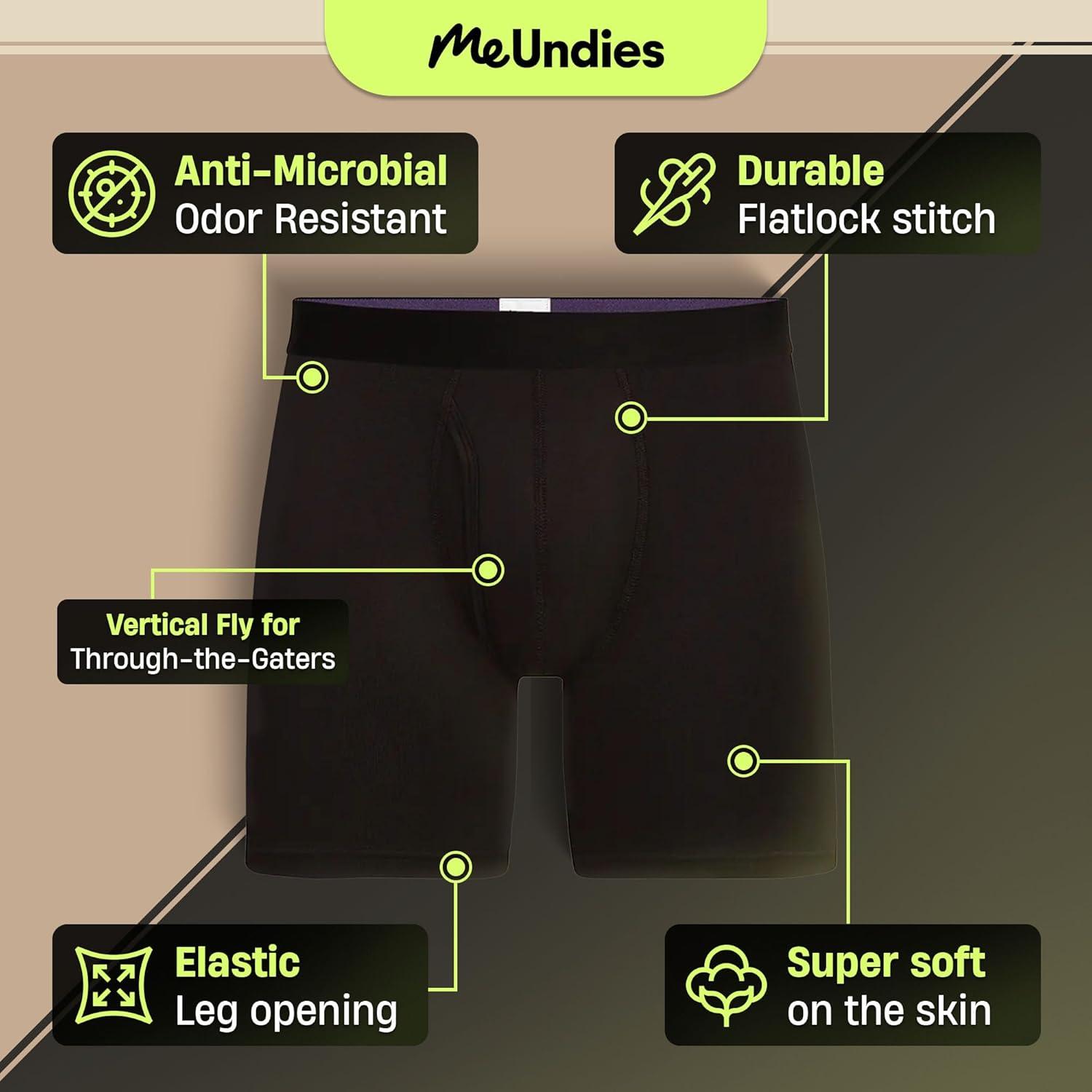 imageMeUndies Mens Boxer Briefs with Fly 6 Inseam with Breathable and Comfortable Tencel UltraModal Fabric 3 PackBlack