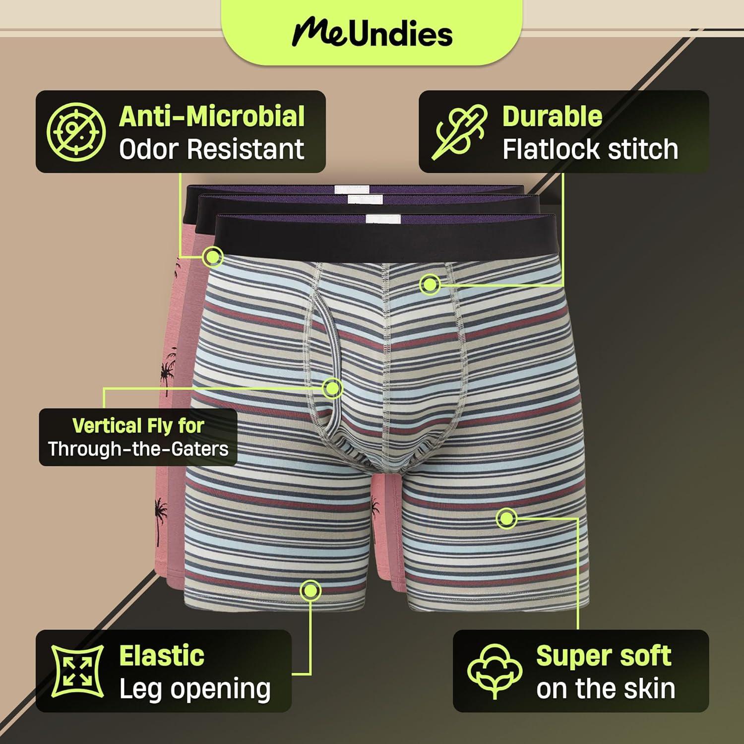 imageMeUndies Mens Boxer Briefs with Fly 6 Inseam with Breathable and Comfortable Tencel UltraModal Fabric 3 PackPrint Pack 6