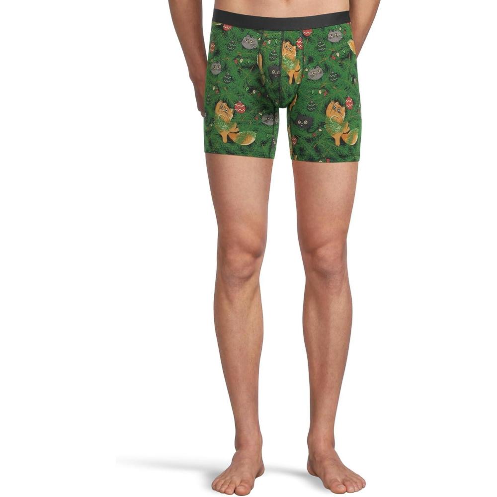 imageMeUndies  Mens Boxer Briefs  6 Inseam with Breathable and Comfortable Tencel Micro Modal FabricMeowy Christmas