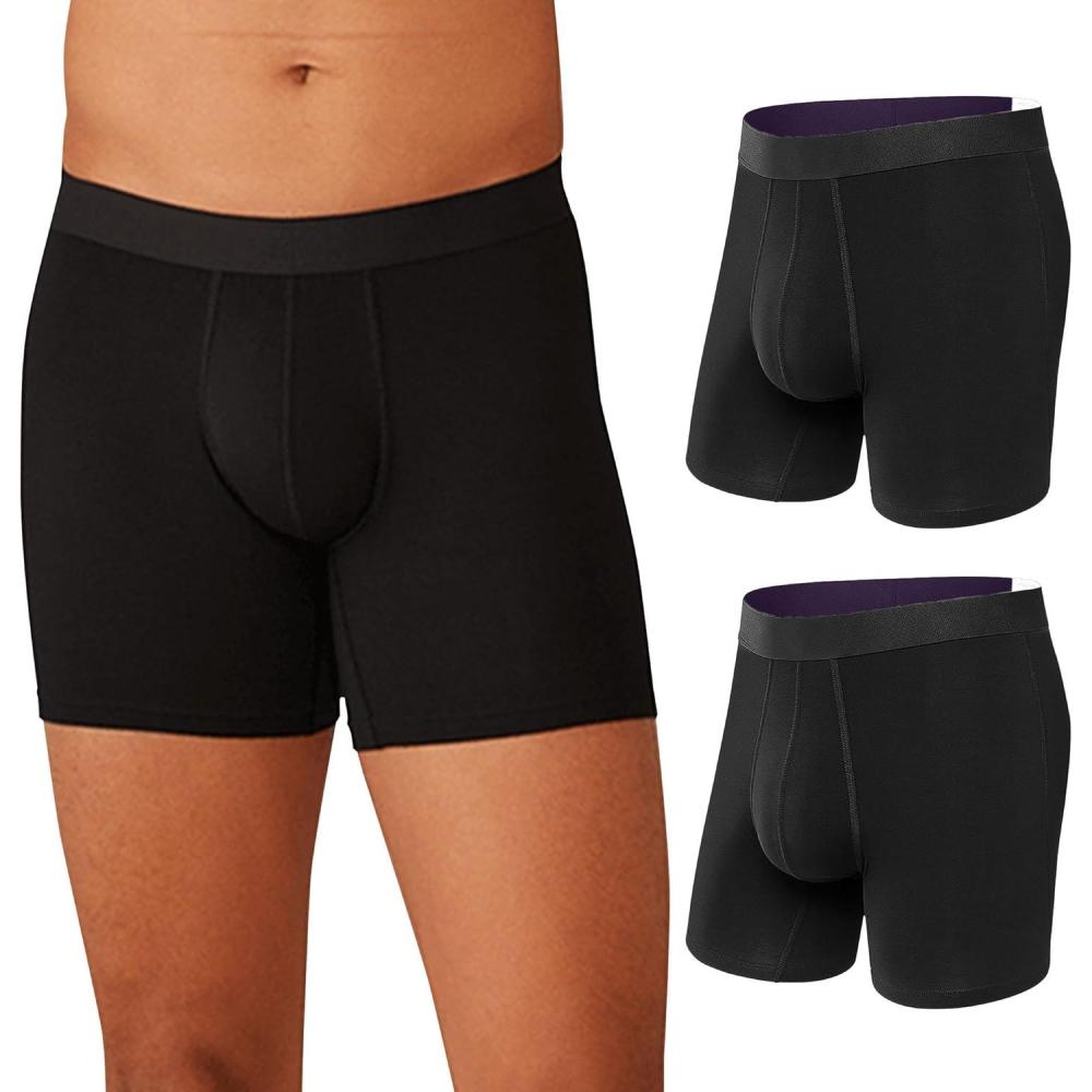 imageMeUndies  Mens Boxer Briefs  6 Inseam with Breathable and Comfortable Tencel UltraModal Fabric  3 PackBlack