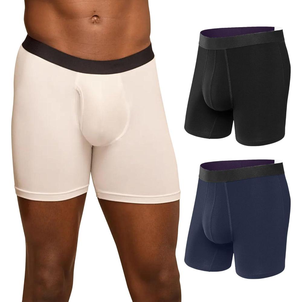 imageMeUndies  Mens Boxer Briefs with Fly  6 Inseam with Breathable and Comfortable Tencel UltraModal Fabric  3 PackClassic