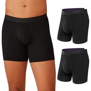 MeUndies – Men’s Boxer Briefs – 6” Inseam with Breathable and Comfortable Tencel UltraModal Fabric – 3 Pack(Black)