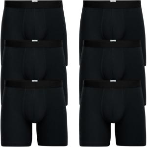 MeUndies – Men’s Boxer Briefs – 6” Inseam with Breathable and Comfortable Tencel UltraModal Fabric – 6 Pack(Black)