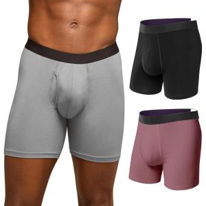 MeUndies – Men’s Boxer Briefs with Fly – 6” Inseam with Breathable and Comfortable Tencel UltraModal Fabric – 3 Pack(Print Pack 5)