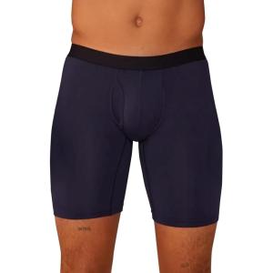 MeUndies – Men’s Long Boxer Briefs with Fly – 9” Inseam with Breathable and Comfortable Tencel Micro Modal Fabric(Dark Sapphire)