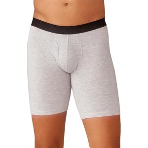 MeUndies – Men’s Long Boxer Briefs with Fly – 9” Inseam with Breathable and Comfortable Tencel Micro Modal Fabric(Heather Grey)