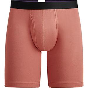 MeUndies – Men’s Long Boxer Briefs with Fly – 9” Inseam with Breathable and Comfortable Tencel Micro Modal Fabric(Red Rock)