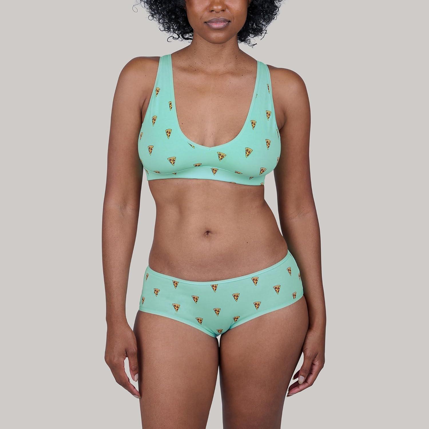 imageMeUndies Stretch Cotton VNeck Bra for Women No Underwire 5 Pack Amazon Exclusive Fabric