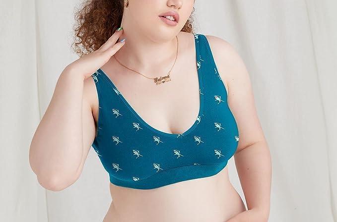 imageMeUndies Stretch Cotton VNeck Bra for Women No Underwire 5 Pack Amazon Exclusive Fabric