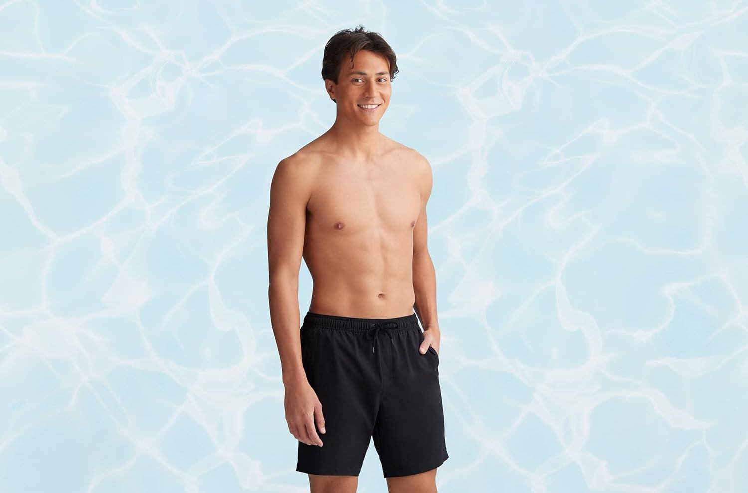 imageMeUndies Swim Trunks for Men Mens Bathing Suit with 8 Inseam Elastic Waist